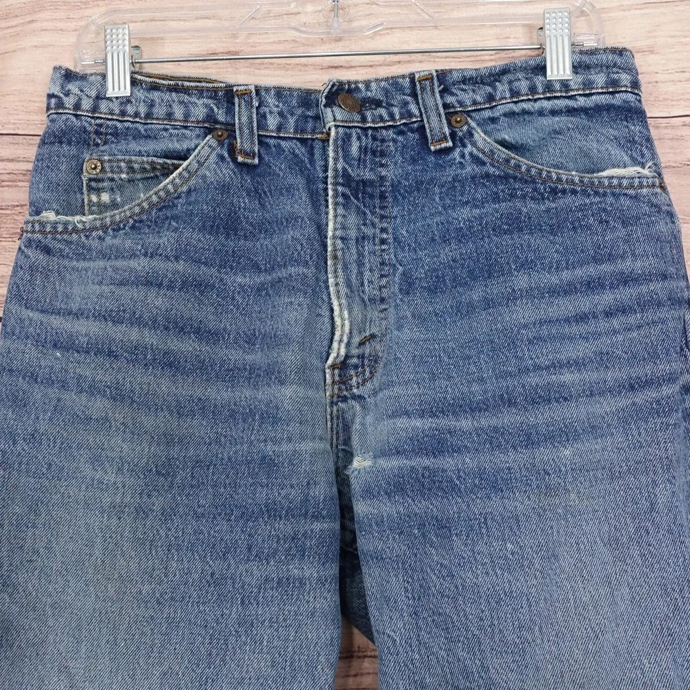 Levi's Shorts Mens 30 Blue Denim Distressed Bermuda Vintage Orange Tab USA Made